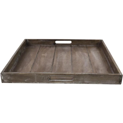 Afbeelding van Countryfield Dienblad vierkant Claudina 50cm bruin.