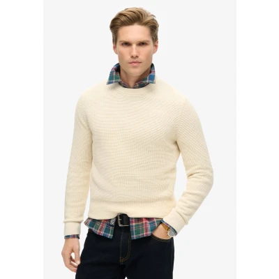 Afbeelding van Superdry Textured CREW Trui, Heren, Maat: XXL, Ecru heather