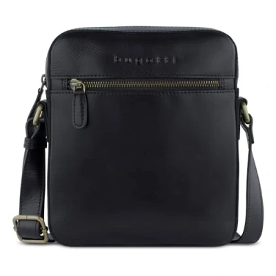 Afbeelding van bugatti Remo, kleine leren schoudertas, crossbody tas, zwart.