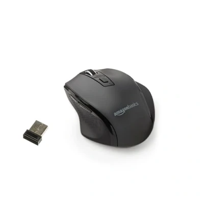 Afbeelding van Amazon Basics Ergonomische draadloze USB muis, instelbare dpi, zwart