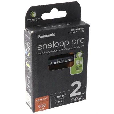 Afbeelding van Panasonic eneloop pro, voorgeladen, 2 pack BK 4HCDE/4BE oplaadbare batterij NiMH, Micro, AAA, HR03,