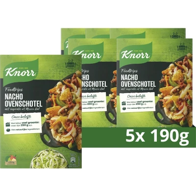Afbeelding van Knorr Wereldgerechten Nacho Ovenschotel Foodtrips 5 x 190 g Voordeelverpakking