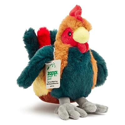 Afbeelding van Zappi Co 100% gerecycled pluche, haan (24 cm lang), zacht, behaaglijk, milieuvriendelijk, dierencollectie voor pasgeborenen, eerste kinderen