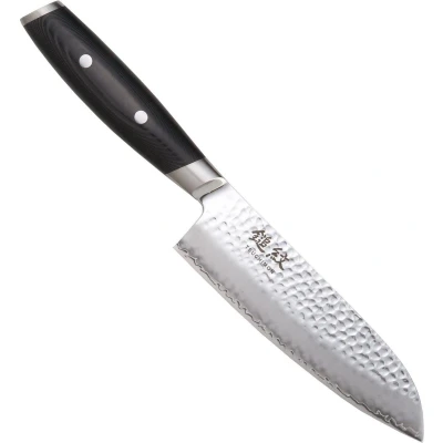 Afbeelding van Yaxell Tsuchimon Santoku Koksmes 16.5 cm VG10 Staal Gehamerd Lemmet Micarta Heft
