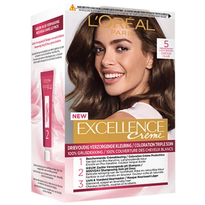 Afbeelding van 1+1 gratis: L&#039;Oréal Excellence Crème Permanente Crèmekleuring 5 Lichtbruin