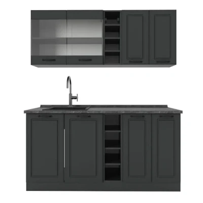 Afbeelding van Vicco Eenpersoonskeuken R Line, Antraciet landhuis/antraciet, 160 cm , WB