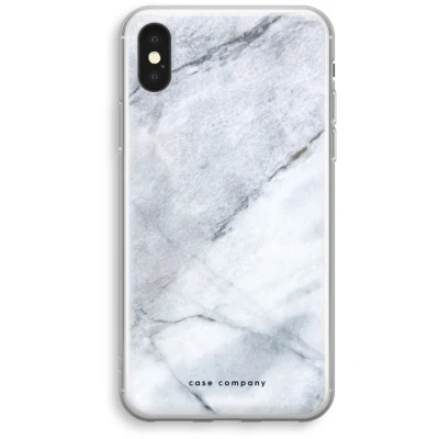 Afbeelding van Case Company® hoesje geschikt voor iPhone XS Witte marmer Soft Cover Telefoonhoesje Bescherming aan alle Kanten en Schermrand