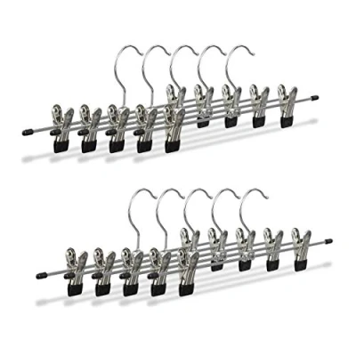 Afbeelding van Relaxdays broekhanger metaal klemmen met antislip pantalonhanger kledinghanger Pak van 10