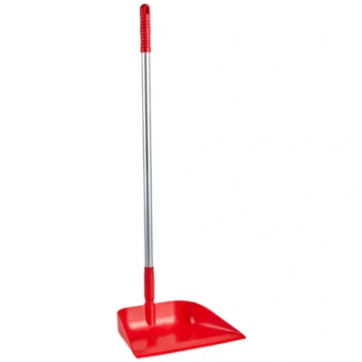 Afbeelding van Vikan Stofblikken met Lange Steel Hygiene Stofblik Rechtopstaande Aluminium 75cm Rood haaks 330mm
