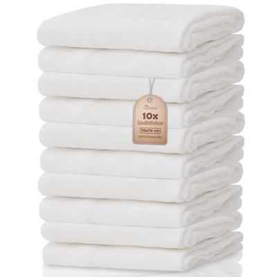 Afbeelding van NatureMark, 10 stuks mousseline servetten, 70 x cm, wit