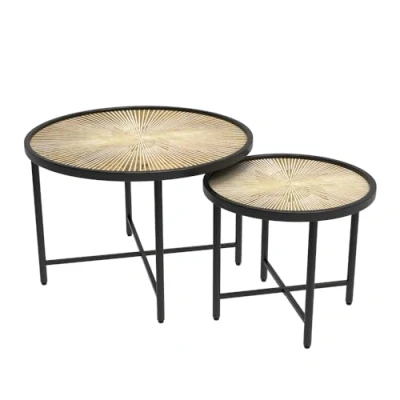 Afbeelding van Vicco Salontafel set Winnipeg, Hout/Zwart, 62 x 44.5 cm 2 delen