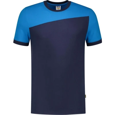 Afbeelding van Tricorp T shirt Bicolor Naden 102006 Ink / Turquoise Maat XL
