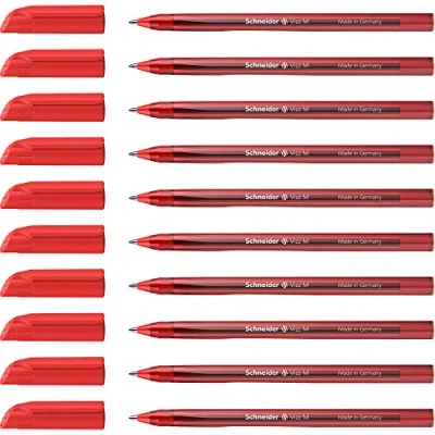 Afbeelding van Schneider Vizz balpen (voor gemakkelijk en snel schrijven, schrijfkleur: rood, lijnbreedte M) 10 stuks