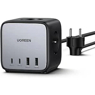 Image de Cube multiprise UGREEN 65 W Gris anodisé et Noir