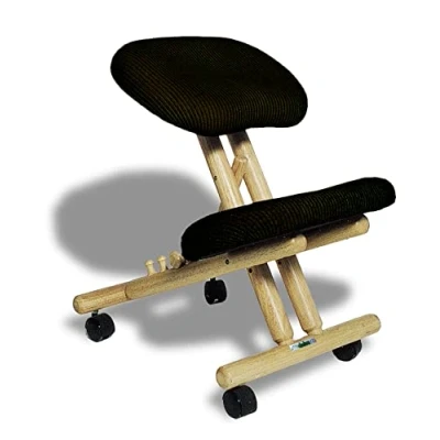 Afbeelding van Cinius Ergonomische Stoel Orthopedische Kniebeschermer Computerstoel Kniekruk Natuurlijke Stof/Zwart Kleur