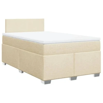 Afbeelding van vidaXL Boxspring met matras stof crèmekleurig 120x200 cm