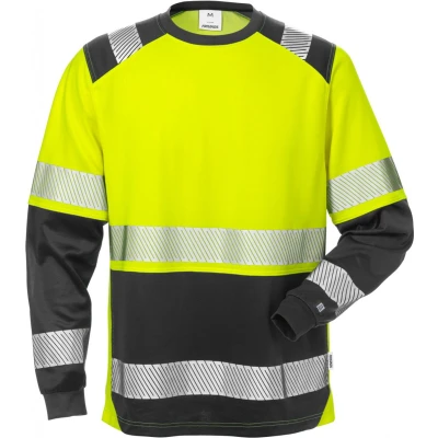 Afbeelding van Fristads Hi Vis T Shirt Lange Mouwen Klasse 2 7457 Thv geel/zwart XS