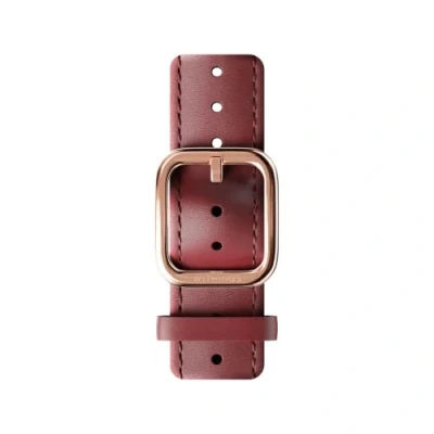 Afbeelding van Withings Hoogwaardige leren armband voor ScanWatch, Steel HR, HR Sport, Move ECG, en Steel, Gebogen RG leer Bordeaux, 18 mm, modern, Modern