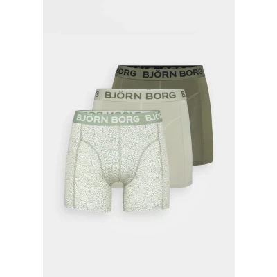 Afbeelding van Bjorn Borg Boxers 3Pack Stretch Groen Maat L Heren Boxershorts