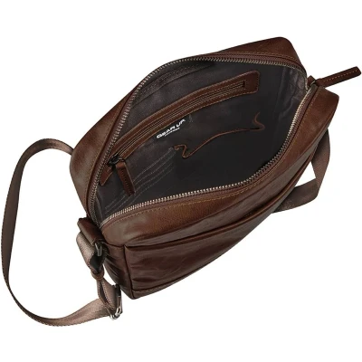 Afbeelding van Maverick Lederen schoudertas klein bruin Rough Gear