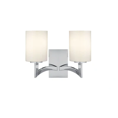 Afbeelding van Searchlight Gina Wandverlichting 32 X 25 Cm Chroom En Wit