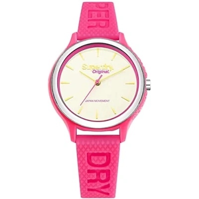 Afbeelding van Superdry Dameshorloge analoog kwarts SYL151P siliconen armband, Roze, armband