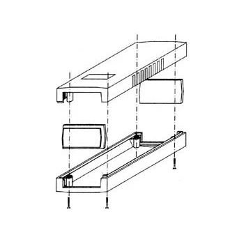 Afbeelding van BEHUIZINGEN VAN GEGOTEN PLASTIC DONKERGRIJS 150 x 80 45mm