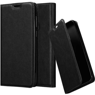 Afbeelding van Cadorabo Hoesje geschikt voor Samsung Galaxy A6s in ZWARTE NACHT Beschermhoes met magnetische sluiting, standfunctie en kaartvakje Book Case Cover Etui