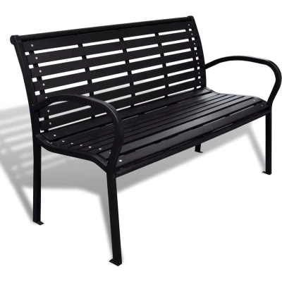 Afbeelding van Tuinbank 125 cm staal en HKC zwart