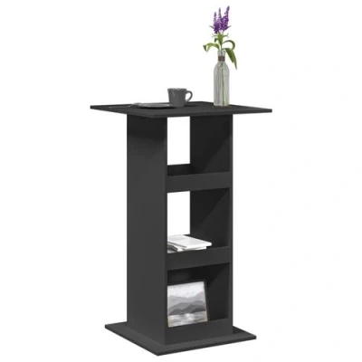 Image de vidaXL Table de bar avec rangement noir 60x60x102 cm bois d’ingénierie854329