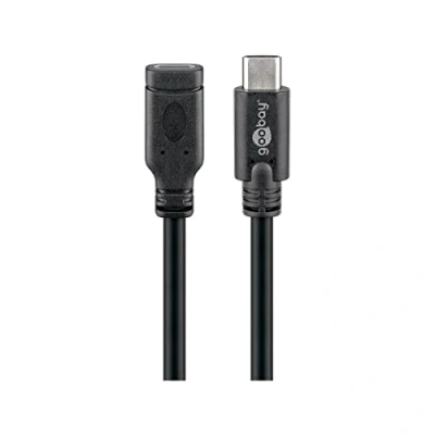 Afbeelding van USB C verlengkabel 1 meter 3.0 (Zwart)