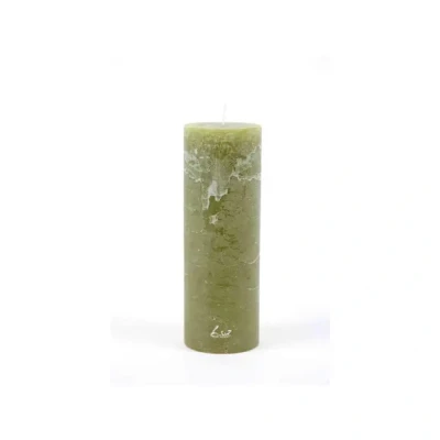 Afbeelding van Luz Your Senses Rustic Cilinderkaars 7x20cm Schots Groen