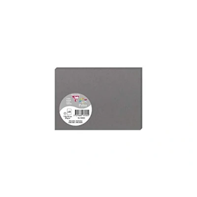 Afbeelding van Clairefontaine 1353C pakket met 25 afzonderlijke kaarten formaat C6 11 x 15,5 cm 210 g/m² kleur staalgrijs uitnodigingskaarten voor evenementen en match serie pollen premium papier glad