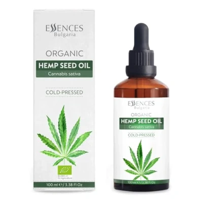 Afbeelding van Essences Bulgaria Biologische hennepzaadolie 100 ml 100% natuurlijke koudgeperste olie therapeutische kwaliteit familieboerderij massagebasisolie vochtinbrengende crème