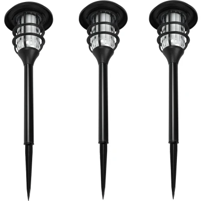 Afbeelding van Solar tuinverlichting fakkel flame effect 43 cm 3 stuks