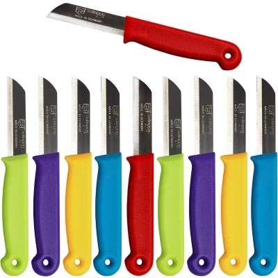 Afbeelding van Solingen Schilmesje RVS Glad 16 cm met &quot;Blade Cover&quot; Mix 10 Stuks