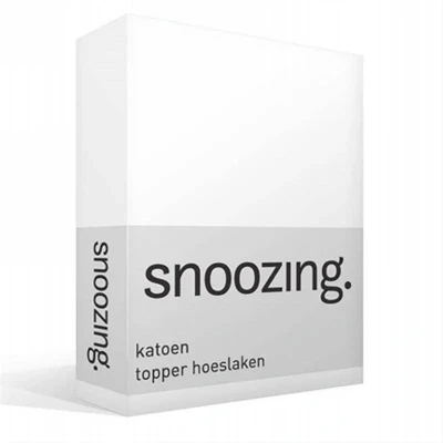 Afbeelding van Snoozing Katoen Topper Hoeslaken Lits jumeaux 180x200 cm Wit
