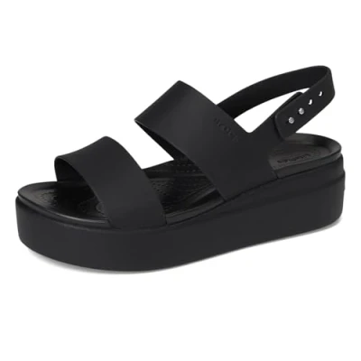 Afbeelding van Crocs Brooklyn Low Wedge W flipflops, vrije tijd en sportkleding, dames, zwart.