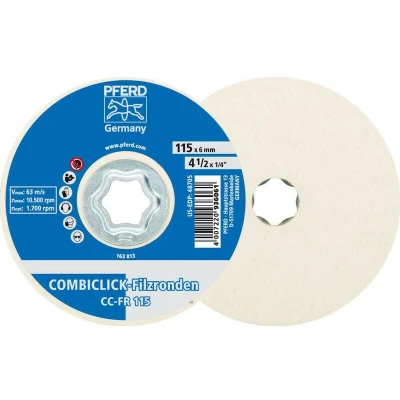 Afbeelding van PFERD 42003015 Combiclick viltschijf CC FR Ø 115 mm voor en hoogglanspolijsten met haakse slijpers Diameter 115 mm