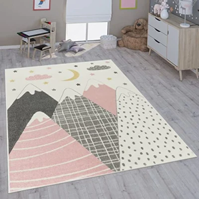 Afbeelding van Paco Home Tapijt voor Kinderen Slaapkamer Meisjes Jongens Verschillende Modellen en Maten, Afmeting: 160 cm rond, Kleur: Roze