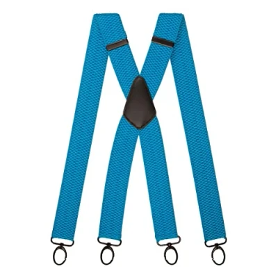 Afbeelding van Olata Brede multifunctionele bretels met karabijnhaak 4 cm, turkoois (zwarte clips)