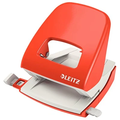 Afbeelding van Leitz NeXXt Metalen Bureau Perforator Perforeert Tot 30 Vel Voor Mappen En Ringbanden Lichtrood