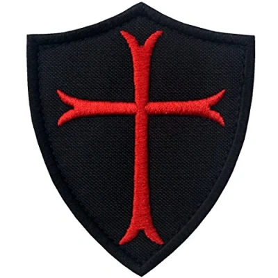 Afbeelding van EmbTao Tempeliers Ridders Kruis Militaire Schild Moraal Geborduurde Haak en Loop Patch