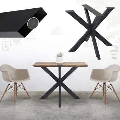 Afbeelding van ML Design Tafelpoten X Design, zwart, 85x71x85 cm, gemaakt van metaal