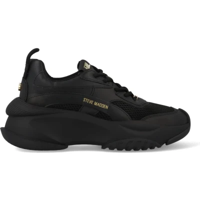 Afbeelding van Steve Madden Belissimo Sneakers laag, Dames, Maat: 37, Black/gold Imitatieleer/ textiel