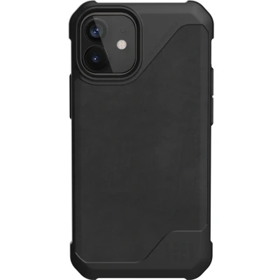 Afbeelding van Urban Armor Gear Metropolis Backcover Apple iPhone 12 mini Lederoptiek zwart Stootbestendig, Inductieve lading