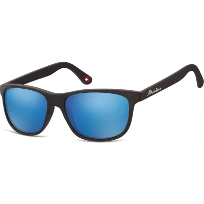Afbeelding van Zonnebril Montana mat zwart Revo met blauw glas