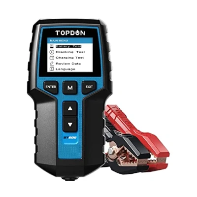 Afbeelding van TOPDON BT200 Autoaccutester 12 V 24 lasttester, 100 2000 CCA autoaccutester, generator voor motorvoertuigen, digitale auto accuanalysator laadcranksysteemtester auto&#039;s, vrachtwagens, ATV, en boot