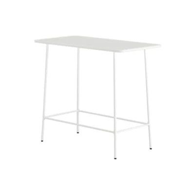 Afbeelding van Vente unique Hoge tuintafel L120 cm van metaal Wit MIRMANDE MYLIA L 120 x H 106 D 60