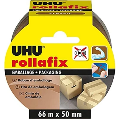 Afbeelding van UHU Rollafix Plakband voor inpakken, bruin, 66 m x 50 mm